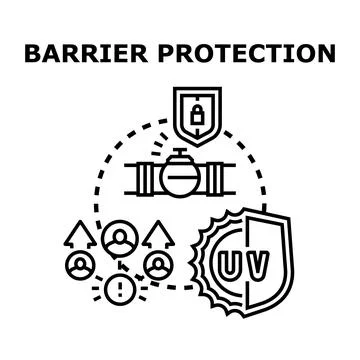 Barrier protection concept protecting users from threats Stock Illustration