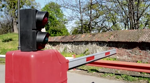 Barrier Rises to Pass a Car Stock Footage 46110929