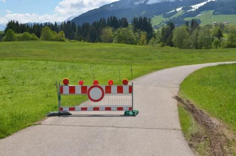 Barrier for road works Stock Photos