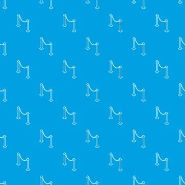 Barrier rope pattern vector seamless blue Stock Illustration