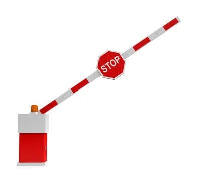 Barrier with stop sign Stock Illustration