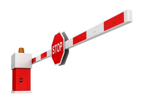 Barrier with stop sign Stock Illustration