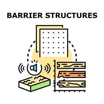 Barrier structures preventing noise pollution and vibrations Ilustración de archivo