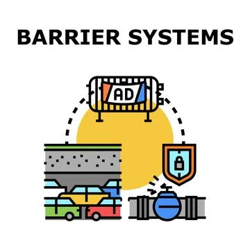 Barrier systems protecting traffic and information security Stock Illustration