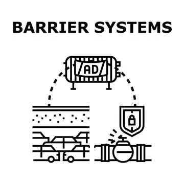 Barrier systems protecting traffic and information security 스톡 일러스트