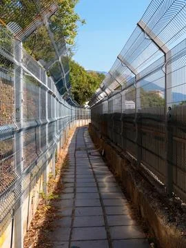 Barriers in the border passage Foto stock