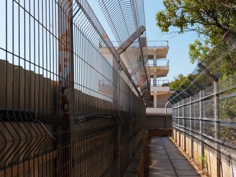 Barriers in the border passage Foto stock