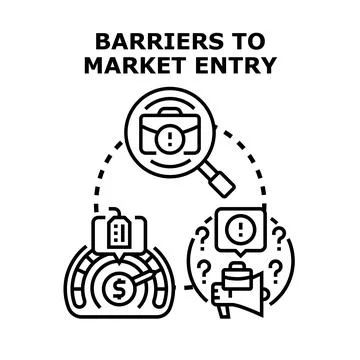 Barriers to market entry concept vector illustration Stock Illustration