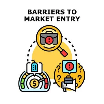 Barriers to market entry concept vector illustration Illustrazione stock