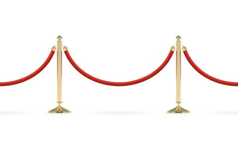 Barriers with red rope Illustrazione stock