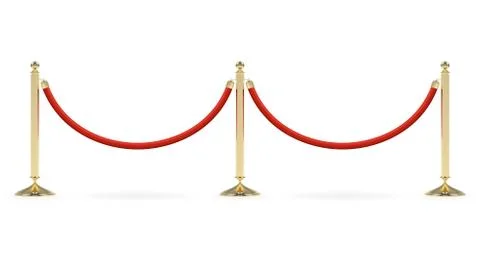 Barriers with red rope Illustrazione stock