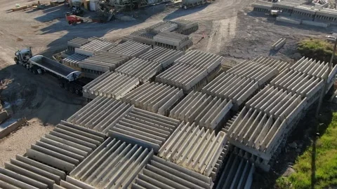 Barriers staging area fly over 스톡 동영상 273239634