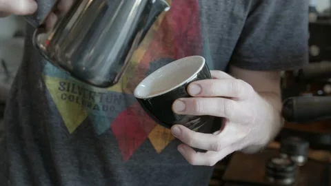 Barrista Pouring Coffee Stock Footage 148886826