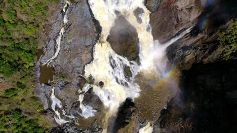 Barron Falls by drone Stock Footage 262944423