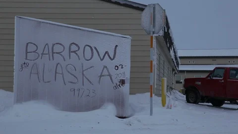 Barrow Alaska sign Vidéo 104256582
