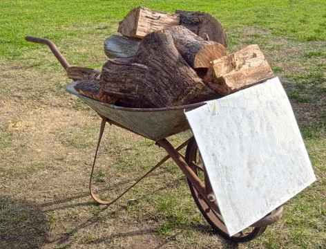 A barrow load of firewood Foto stock