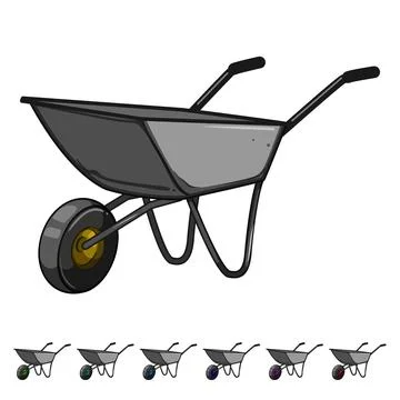 Barrow wheelbarrow cartoon vector graphic Stock Illustration
