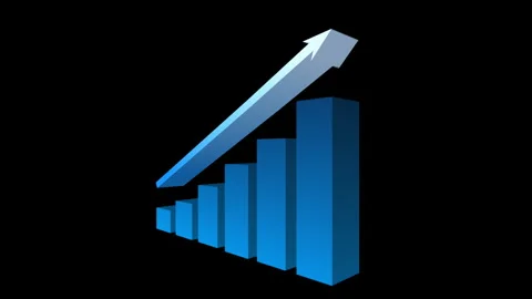 Bars and arrow chart of success. Business or economic growth, price going up Video stock 282734441