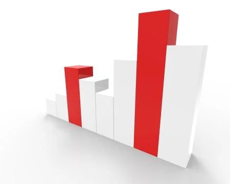 Bars and charts - isolated on white background. Illustrazione stock