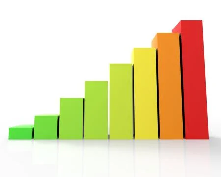 Bars and charts - isolated on white background. Stock Illustration