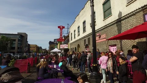 Bars and Restaurant in the Old Town district of Portland Video stock 75817535