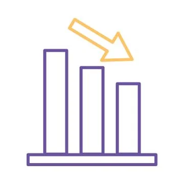 Bars chart with decrease arrow line style icon vector design イラスト素材