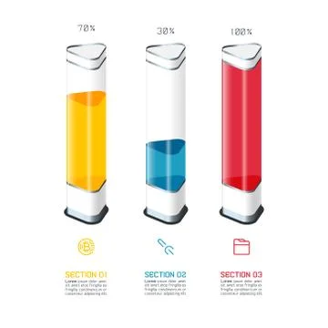 Bars chart infographics with colorful 3d piece. Stock Illustration