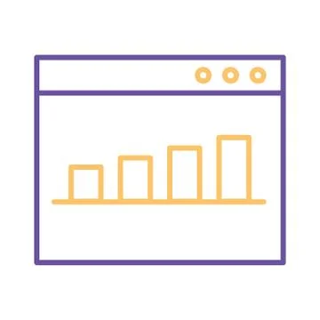 Bars chart in website line style icon vector design 스톡 일러스트