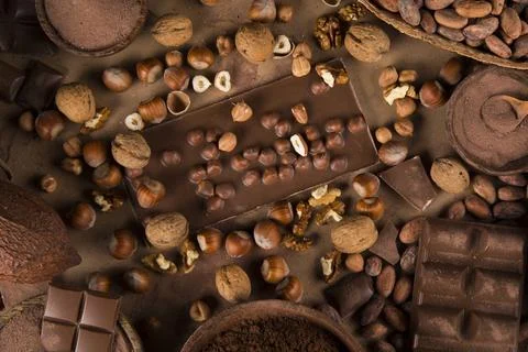 Bars Chocolate, candy sweet, dessert food Stock Photos