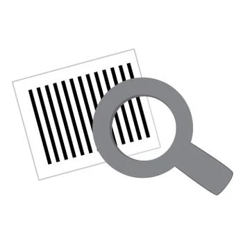 Bars code and magnifying glass Stockillustratie