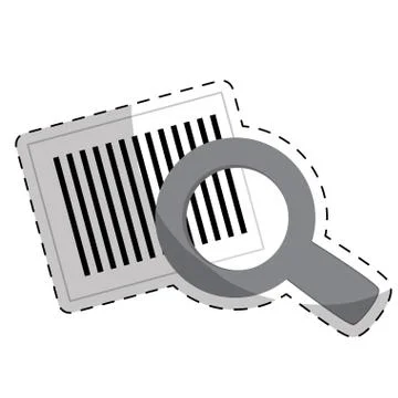 Bars code and magnifying glass Ilustración de archivo