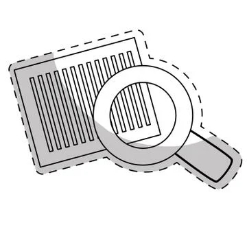 Bars code and magnifying glass イラスト素材