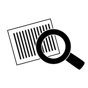 Bars code and magnifying glass Ilustración de archivo