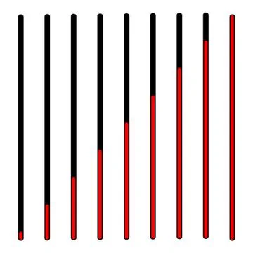 Bars with different levels. Progress, loading bars. Stock Illustration