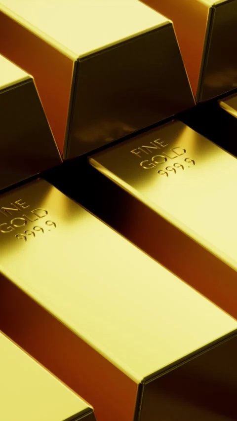 Bars of gold background Video stock 331321628