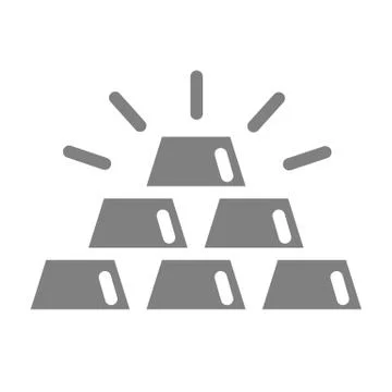 Bars of gold solid icon. Gold ingots vector illustration isolated on white. Gold Stock Illustration