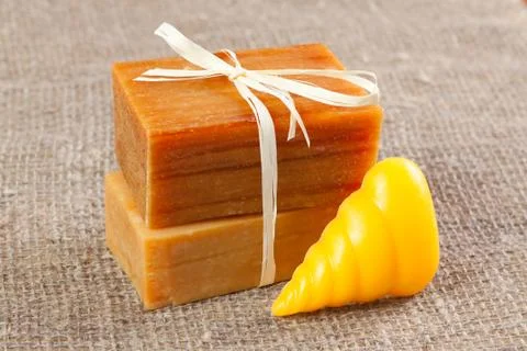 Bars of handmade soap Foto stock