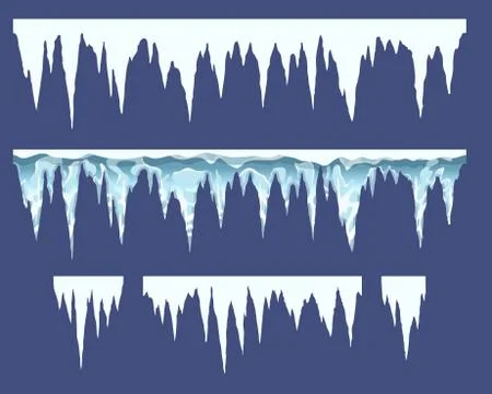 Bars of icicles, elements for endless borders, vector illustration Stock Illustration