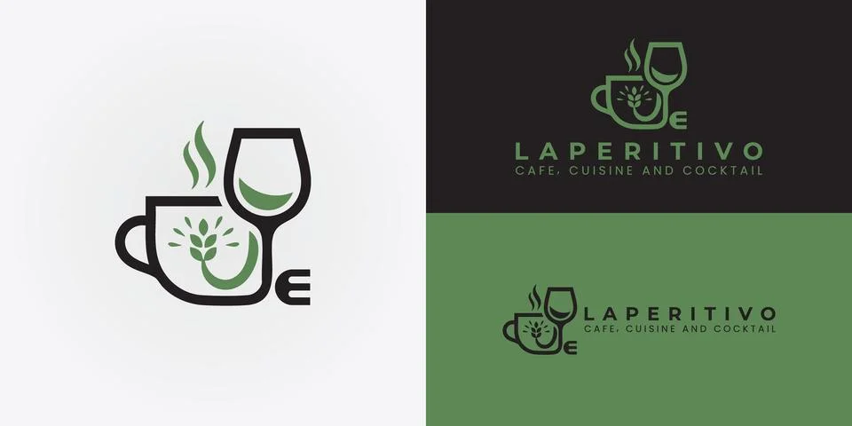 The bar's logo is a creative icon featuring a steaming coffee cup Stock Illustration