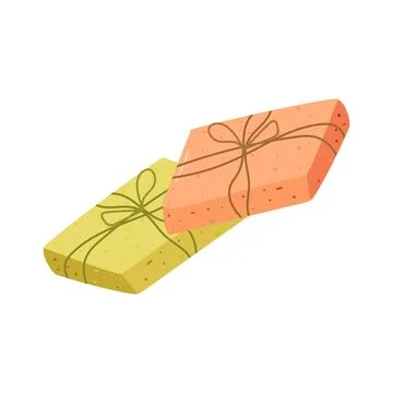Bars natural Herbal soaps. Handmade organic soap. Stock Illustration