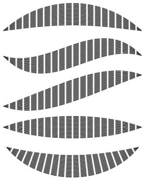 Bars of rectangles with different distortions. Abstract elements Illustrazione stock