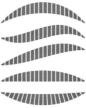 Bars of rectangles with different distortions. Abstract elements Illustrazione stock