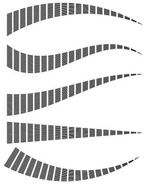 Bars of rectangles with different distortions. Abstract elements Illustrazione stock
