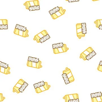 Bars snack and drink container vector seamless pattern Stock Illustration
