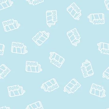 Bars snack and drink container line vector seamless pattern Illustrazione stock