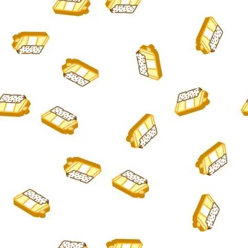 Bars snack and drink container isometric icon seamless pattern Stock Illustration