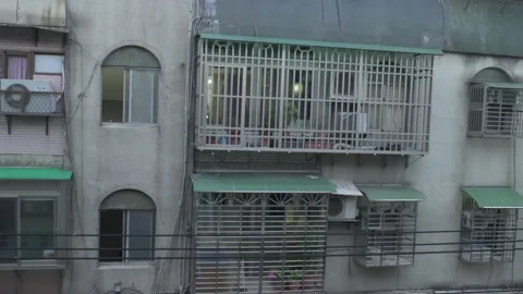 Bars on windows / Taipei city Stock-Footage 156457312