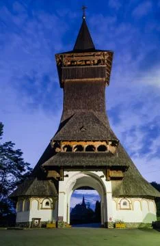Barsana monastery complex in maramures Stock Photos