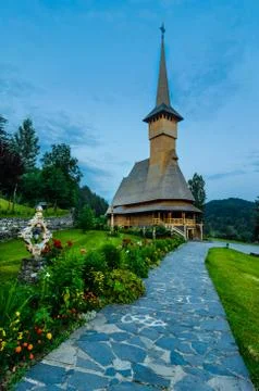 Barsana monastery complex in maramures Stock Photos