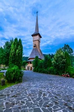 Barsana monastery complex in maramures Stock Photos